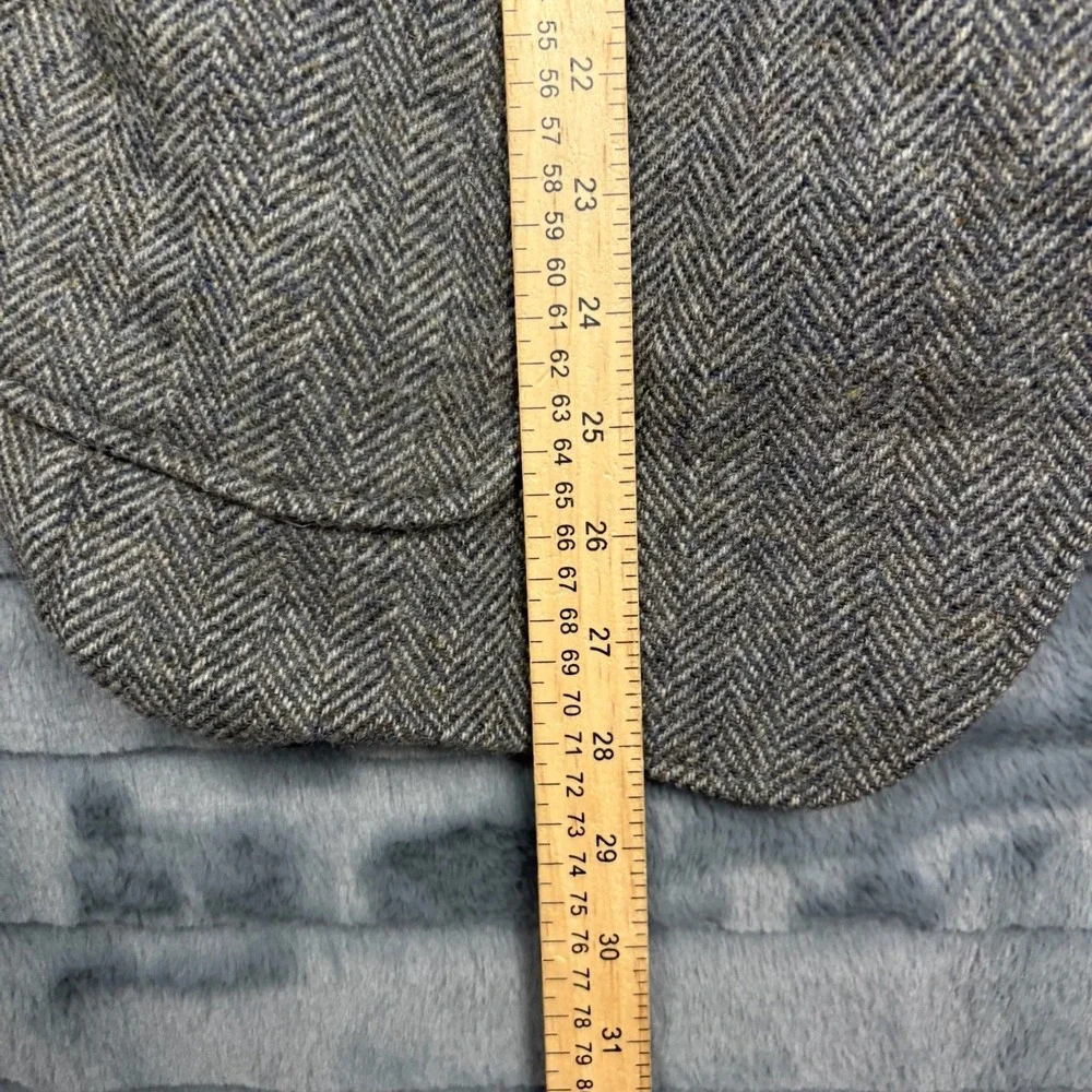 Imperial Haggar Mens Grey Herringbone 100% Pure Wool Blazer Sport Coat Size 42